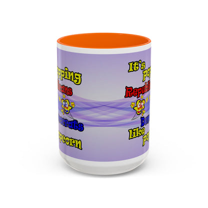 popping like popcorn - Accent Mug (light blue-pink wave)