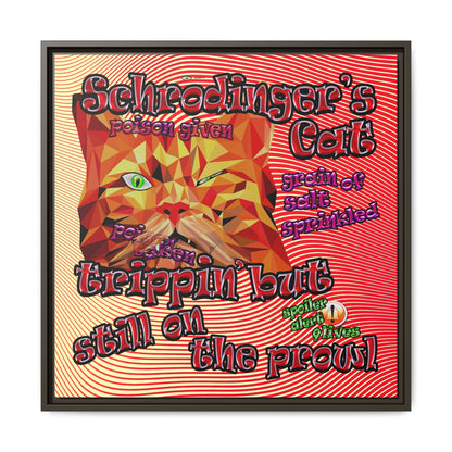 schrodinger's cat - framed canvas art (yellow-orange wave)