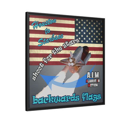 shoot for the stars - framed canvas art (grey-light grey)