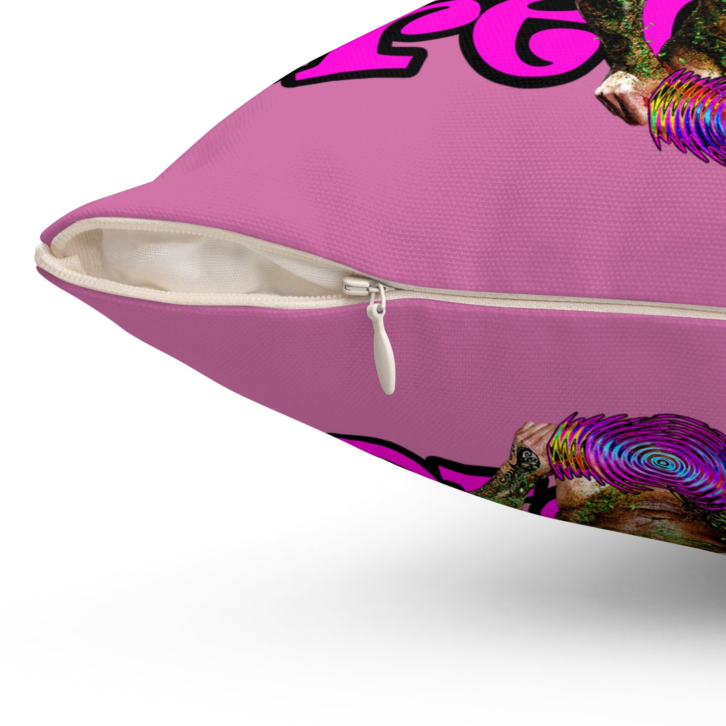 hoes b4 bros - Spun Polyester Square Pillow - (light pink)
