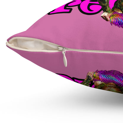 hoes b4 bros - Spun Polyester Square Pillow - (light pink)