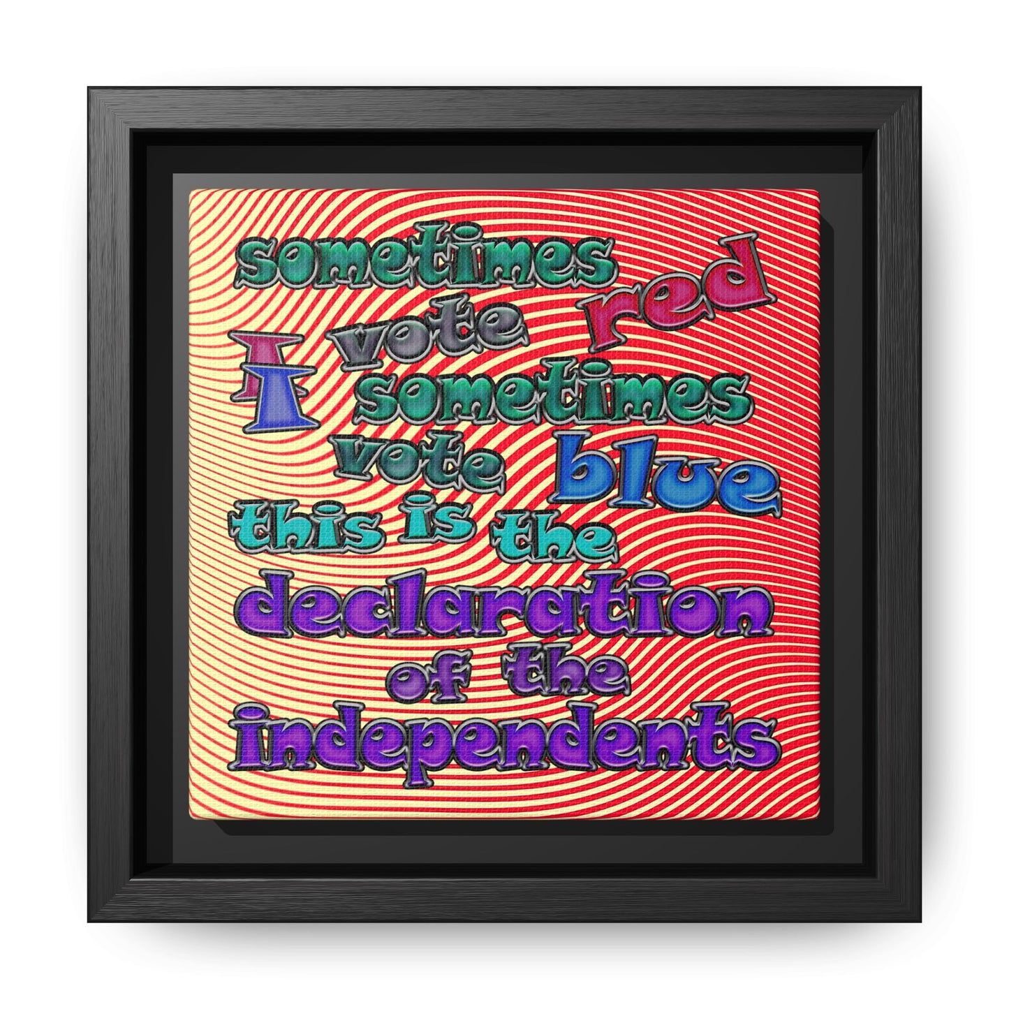 declaration of the independents - framed canvas art (yellow-orange wave)