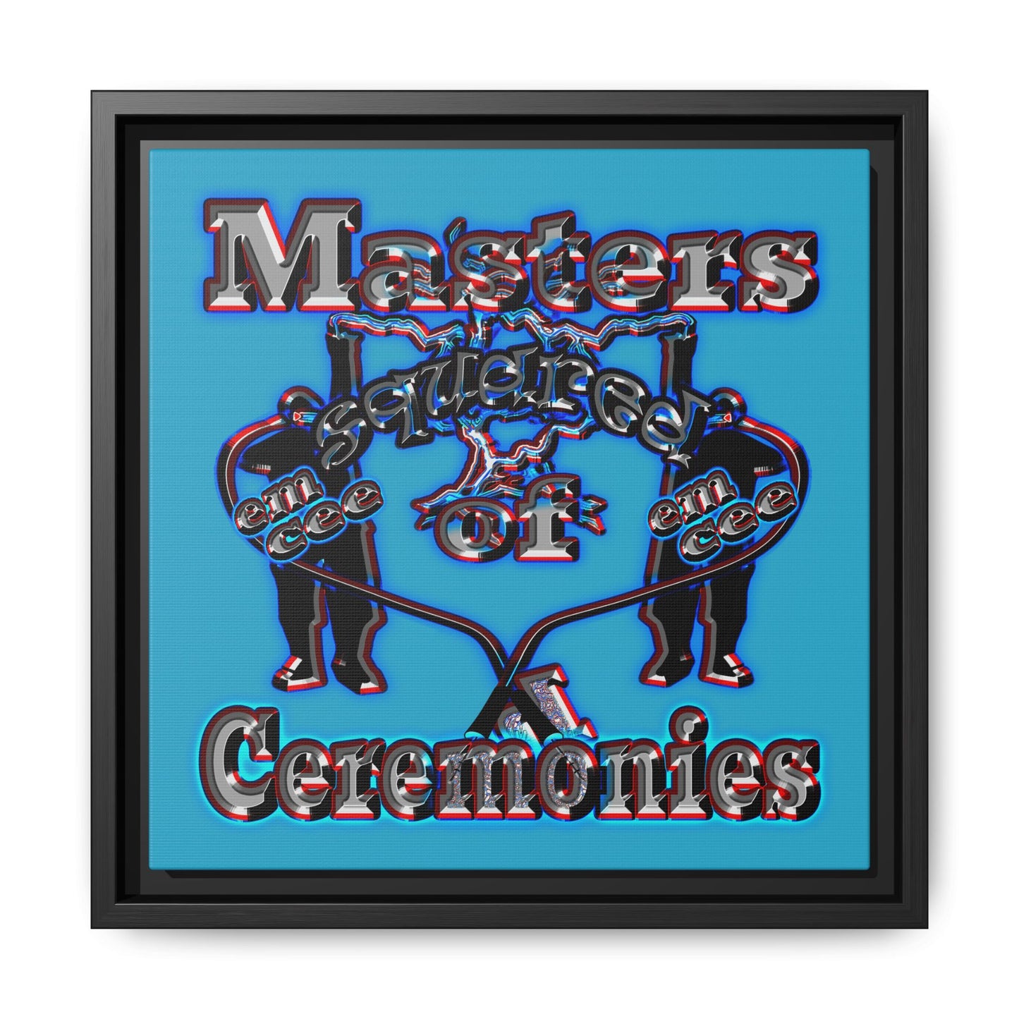 em cee squared - framed canvas art (turquoise)