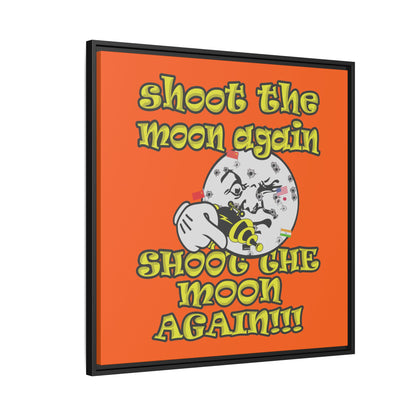 shoot the moon again - framed canvas art (orange)