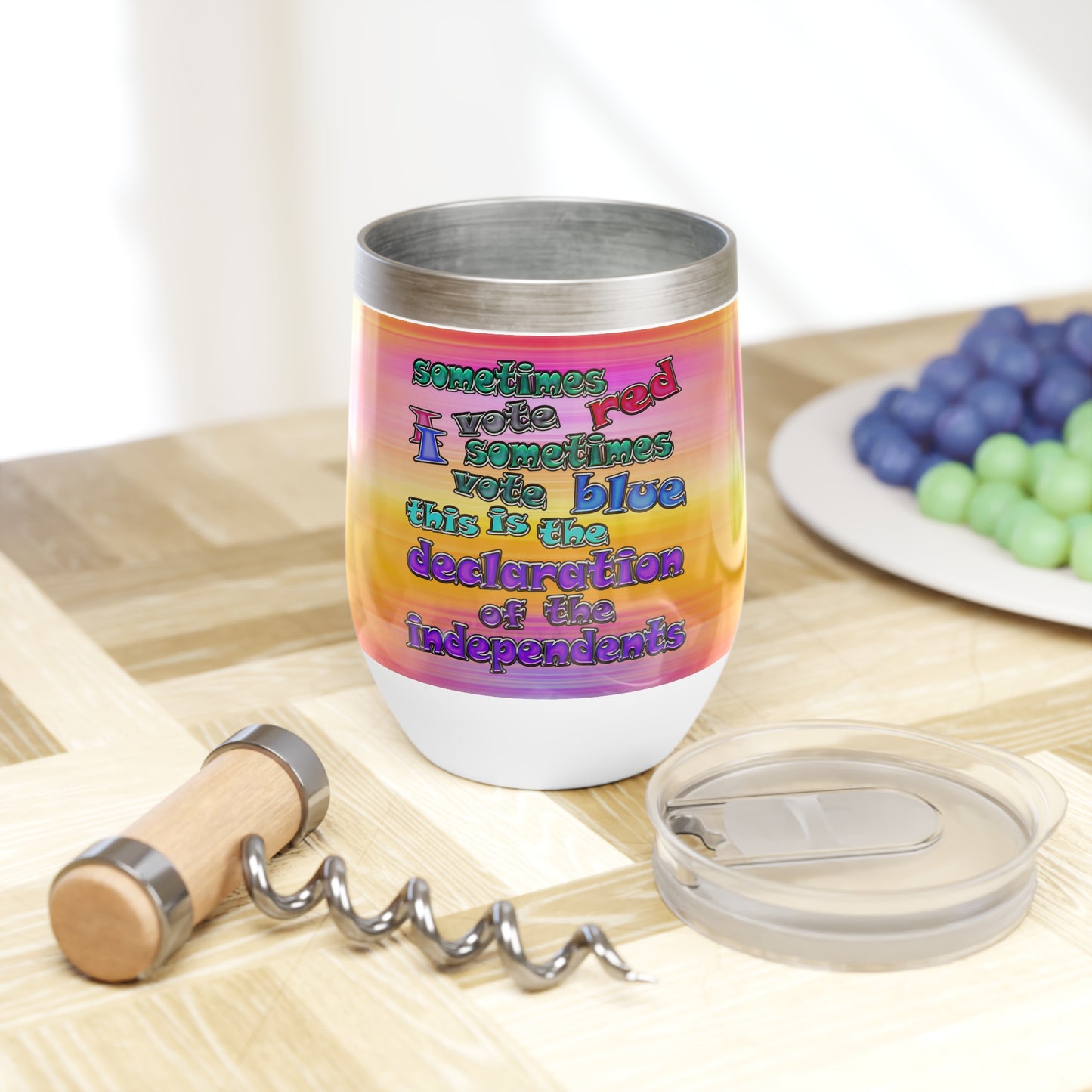 declaration of the independents - Chill Wine Tumbler (color blur)