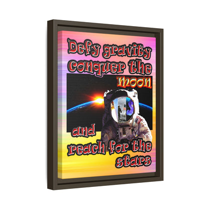 defy conquer reach - framed canvas art (color blur)