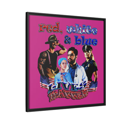 rw&b lives matter - framed canvas art (pink)