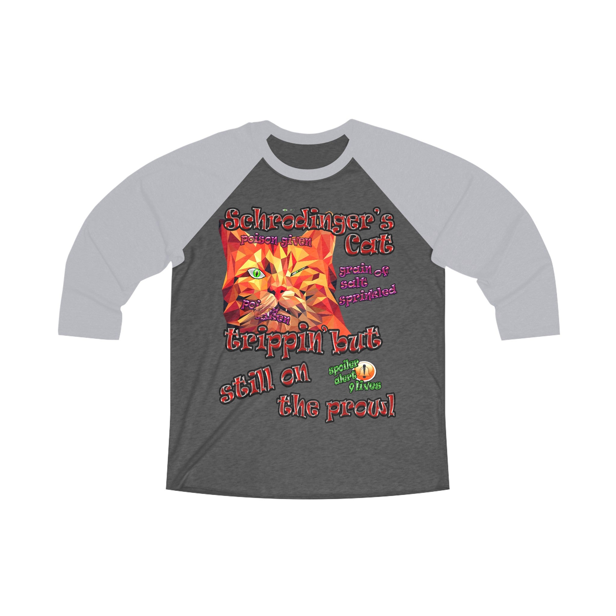 schrodinger's cat - Unisex Tri-Blend 3\4 Raglan Tee