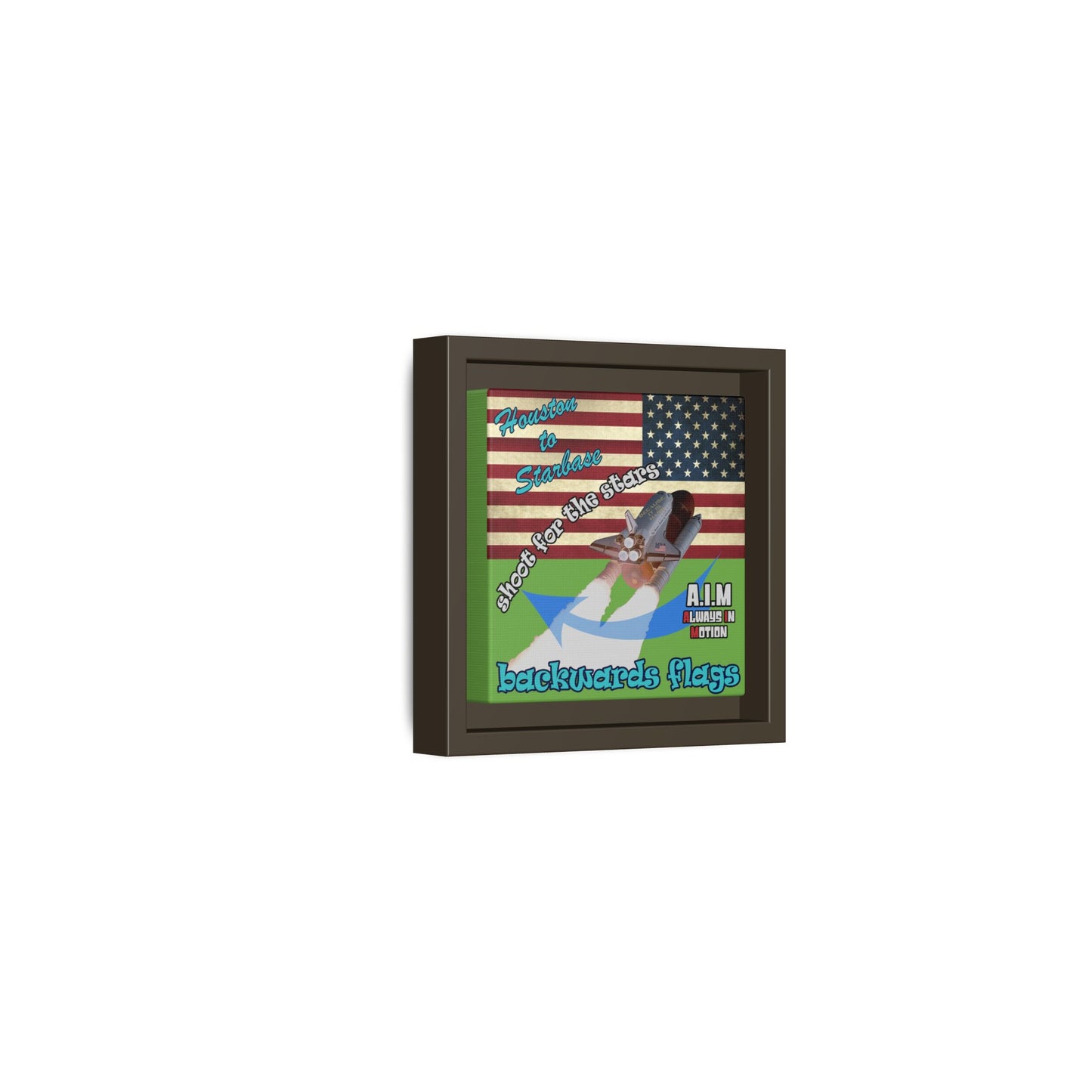 shoot for the stars - framed canvas art (green)