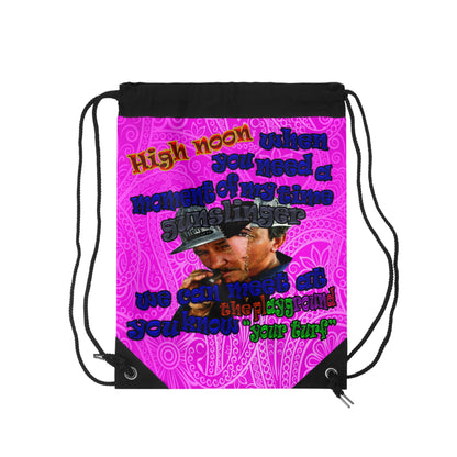 high noon - Drawstring Bag (pink swirl)