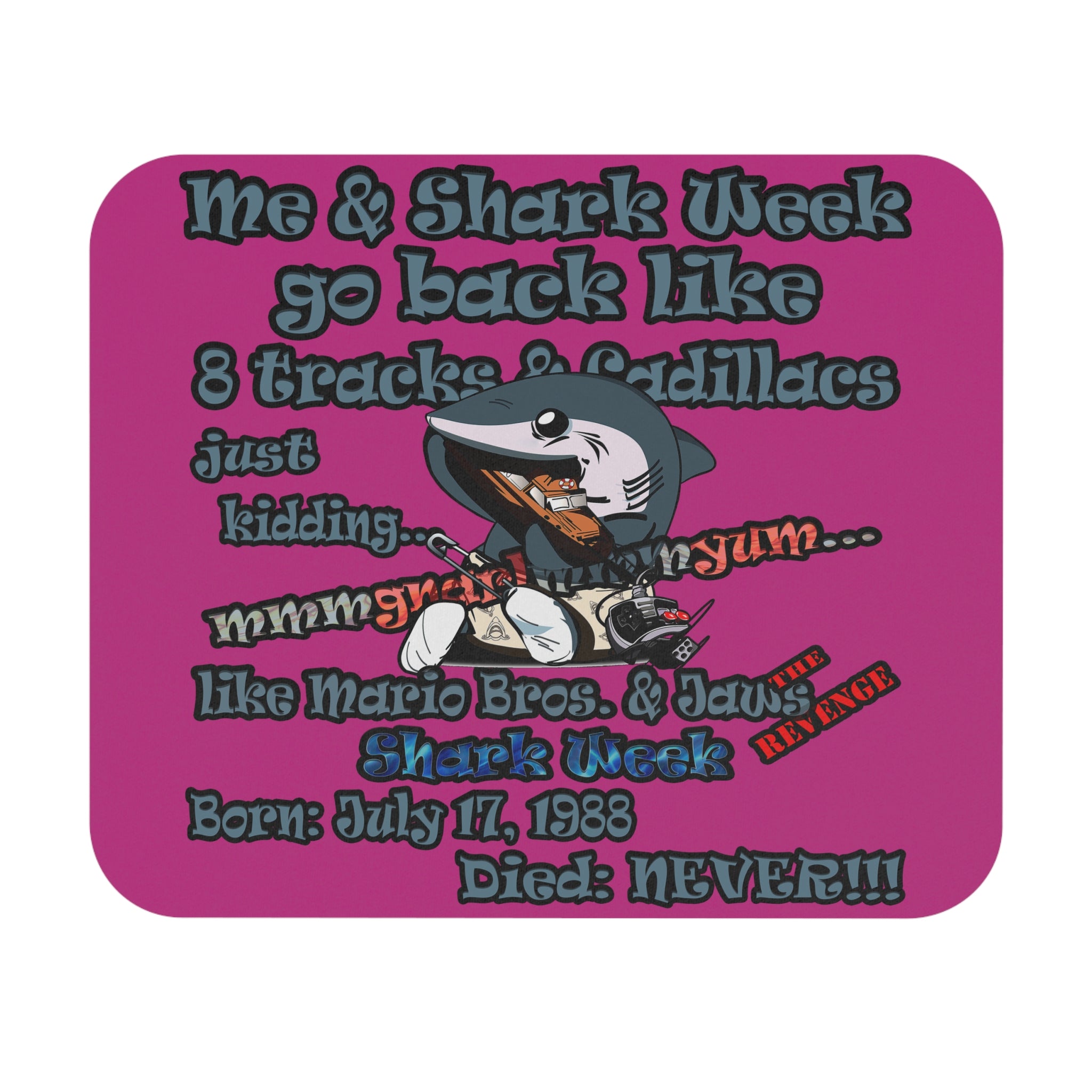 shark week - Mouse Pad (Rectangle) - (pink)