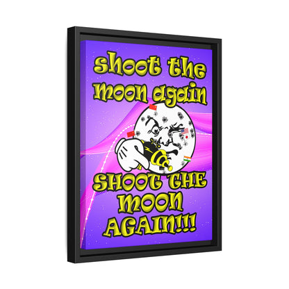 shoot the moon again - framed canvas art (purple-pink wave)