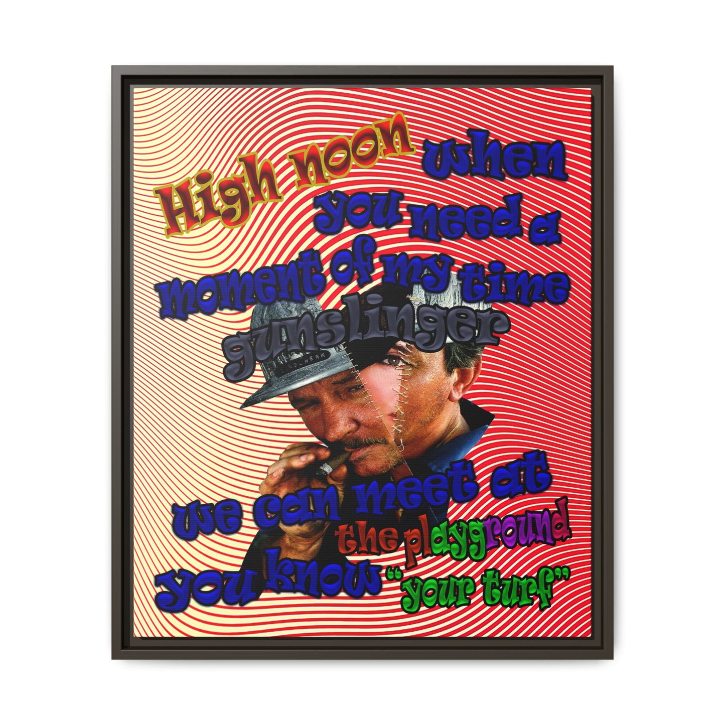 high noon - framed canvas art (yellow-orange wave)