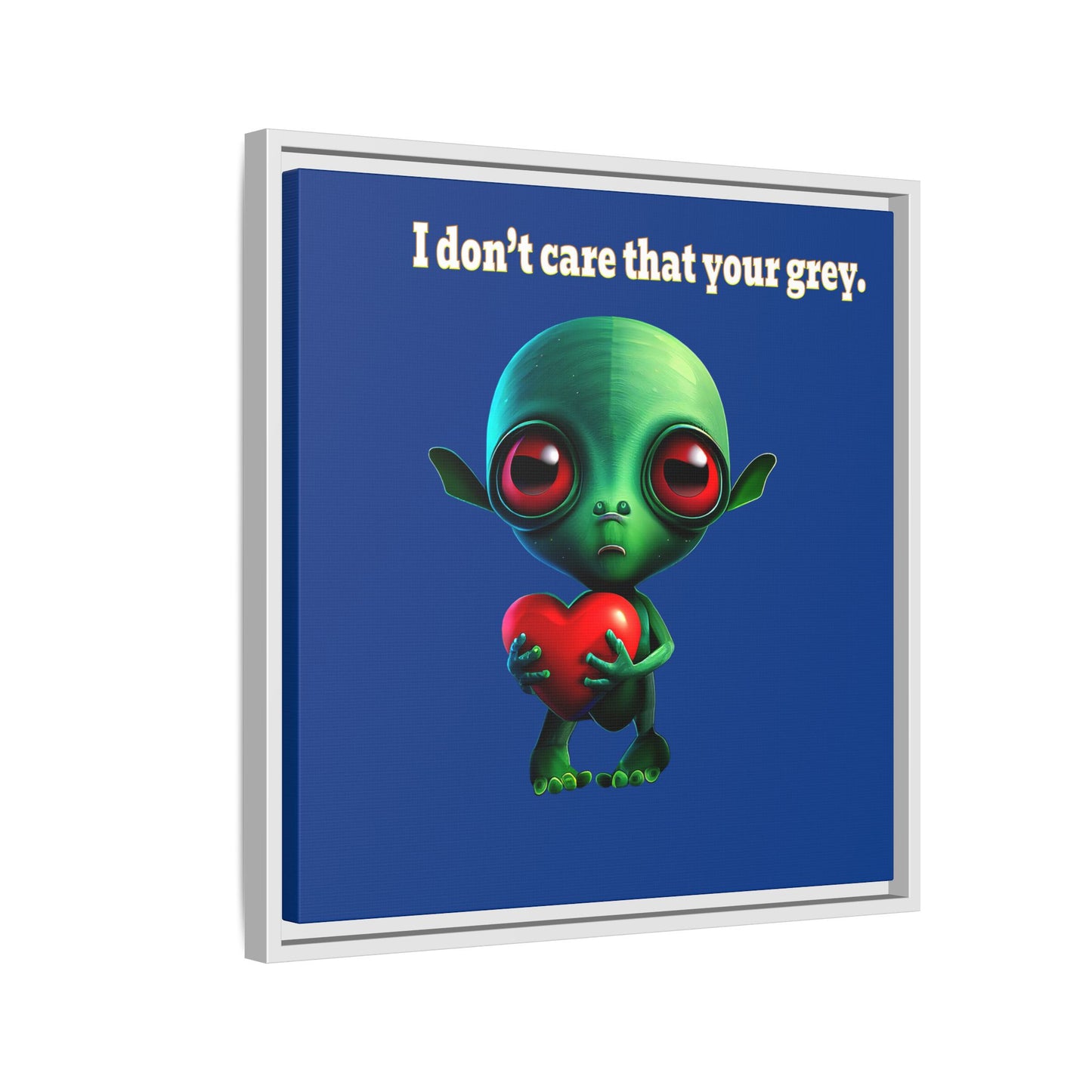 I don't care that your grey - framed canvas art (dark blue)