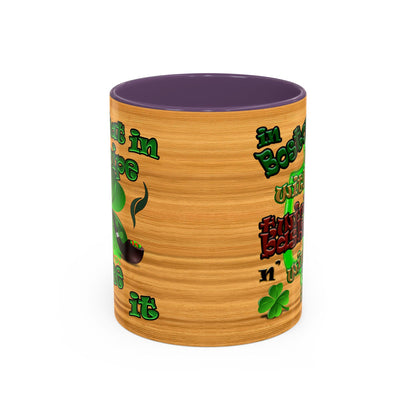 celtics logo - Accent Mug (butterscotch wood finish)
