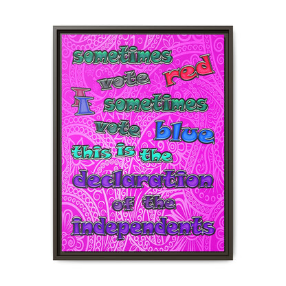 declaration of the independents - framed canvas art (pink swirl)