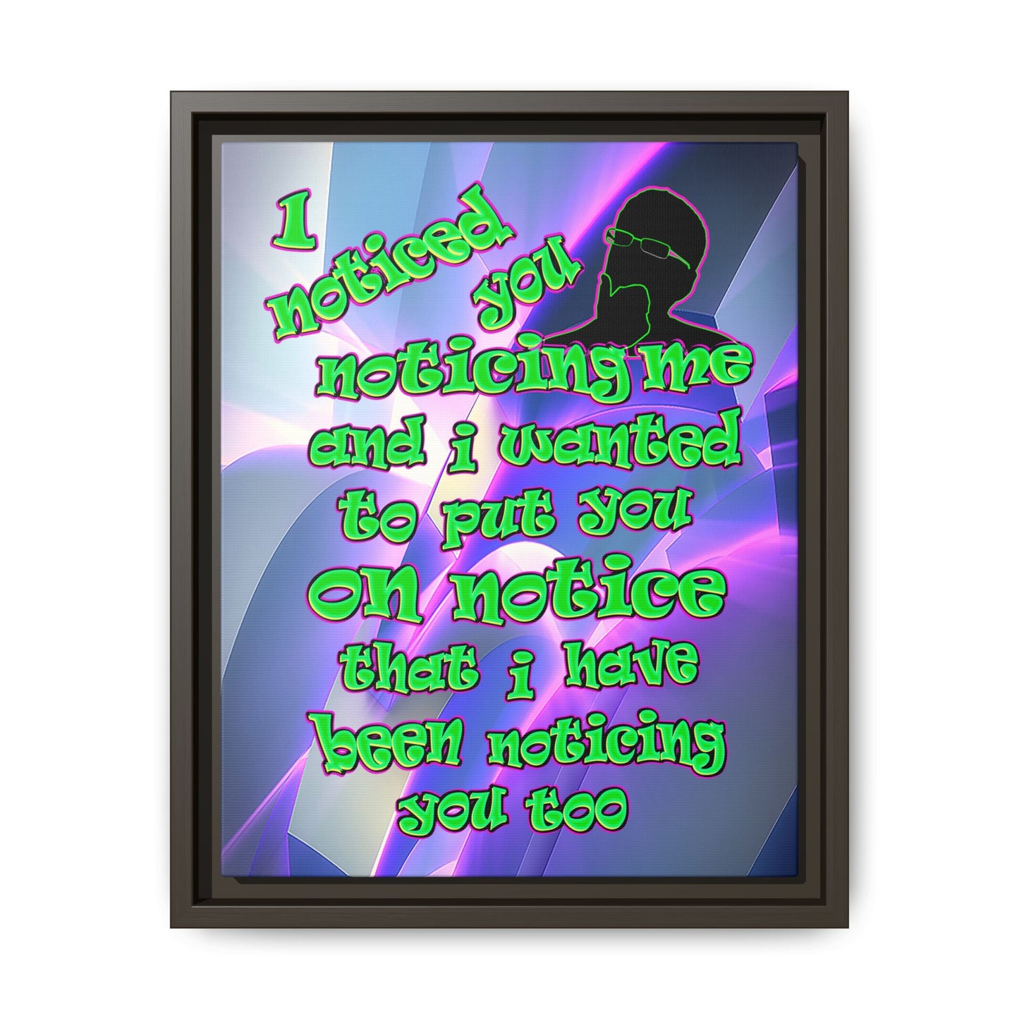 noticed you noticing - framed canvas art (grey-pink wave)