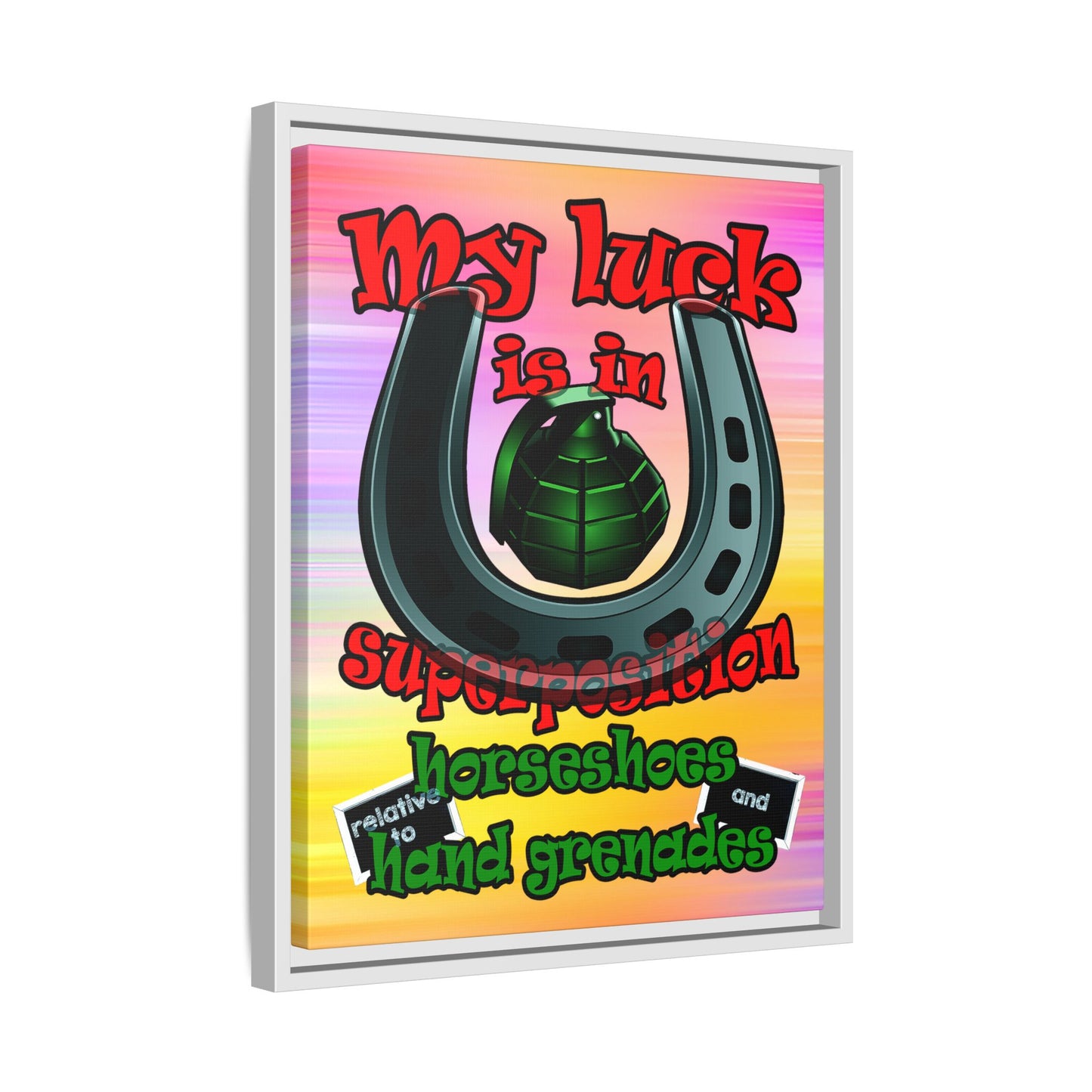 my luck - framed canvas art (color blur)