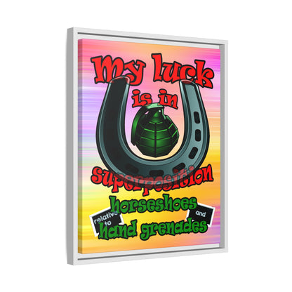my luck - framed canvas art (color blur)