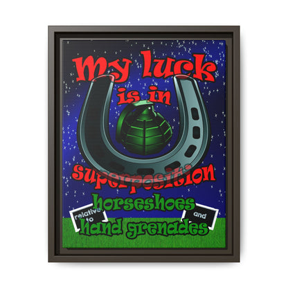my luck - framed canvas art ('snoops' background)