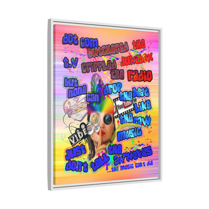drop the beat - framed canvas art (color blur)
