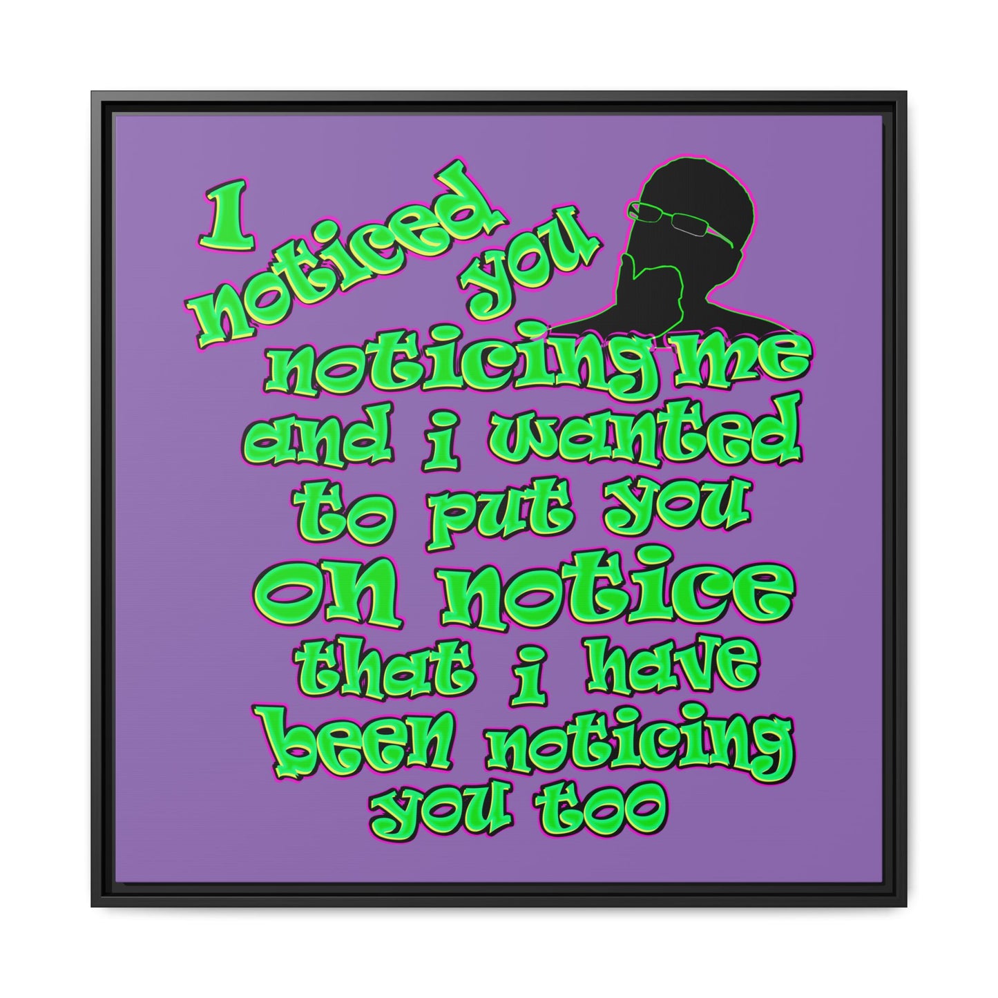 noticed you noticing - framed canvas art (light purple)