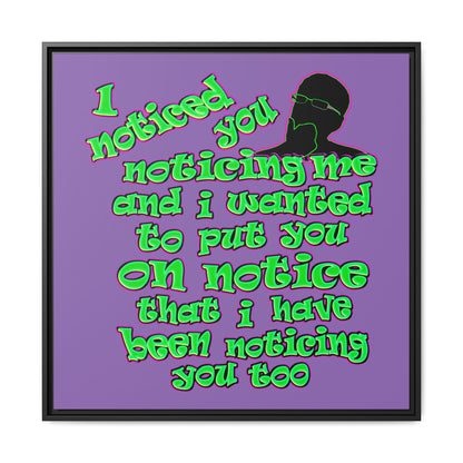 noticed you noticing - framed canvas art (light purple)