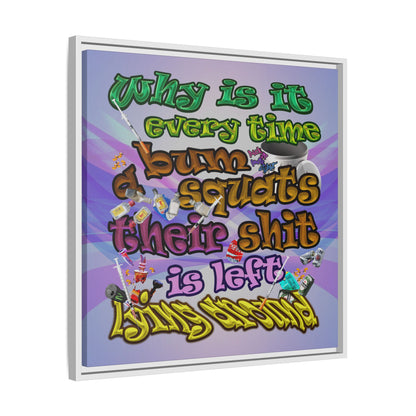the bum's shit - framed canvas art (light blue-pink wave)