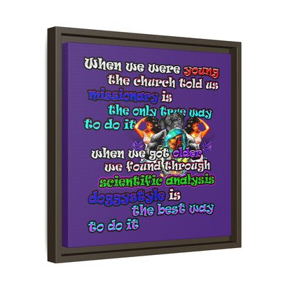 doggystyle - framed canvas art (purple)