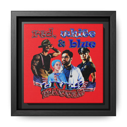 rw&b lives matter - framed canvas art (red)