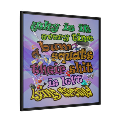 the bum's shit - framed canvas art (light blue-pink wave)