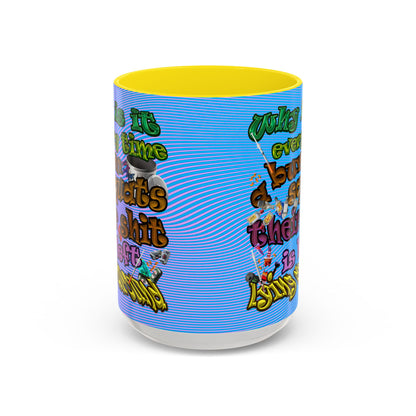the bum's shit - Accent Mug (light blue-purple wave)