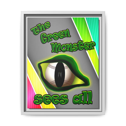 green monster - framed canvas art (rainbow split)