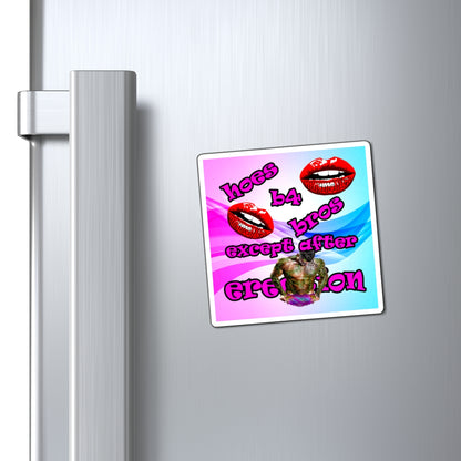 hoes b4 bros - Magnets - (light blue-pink wave)
