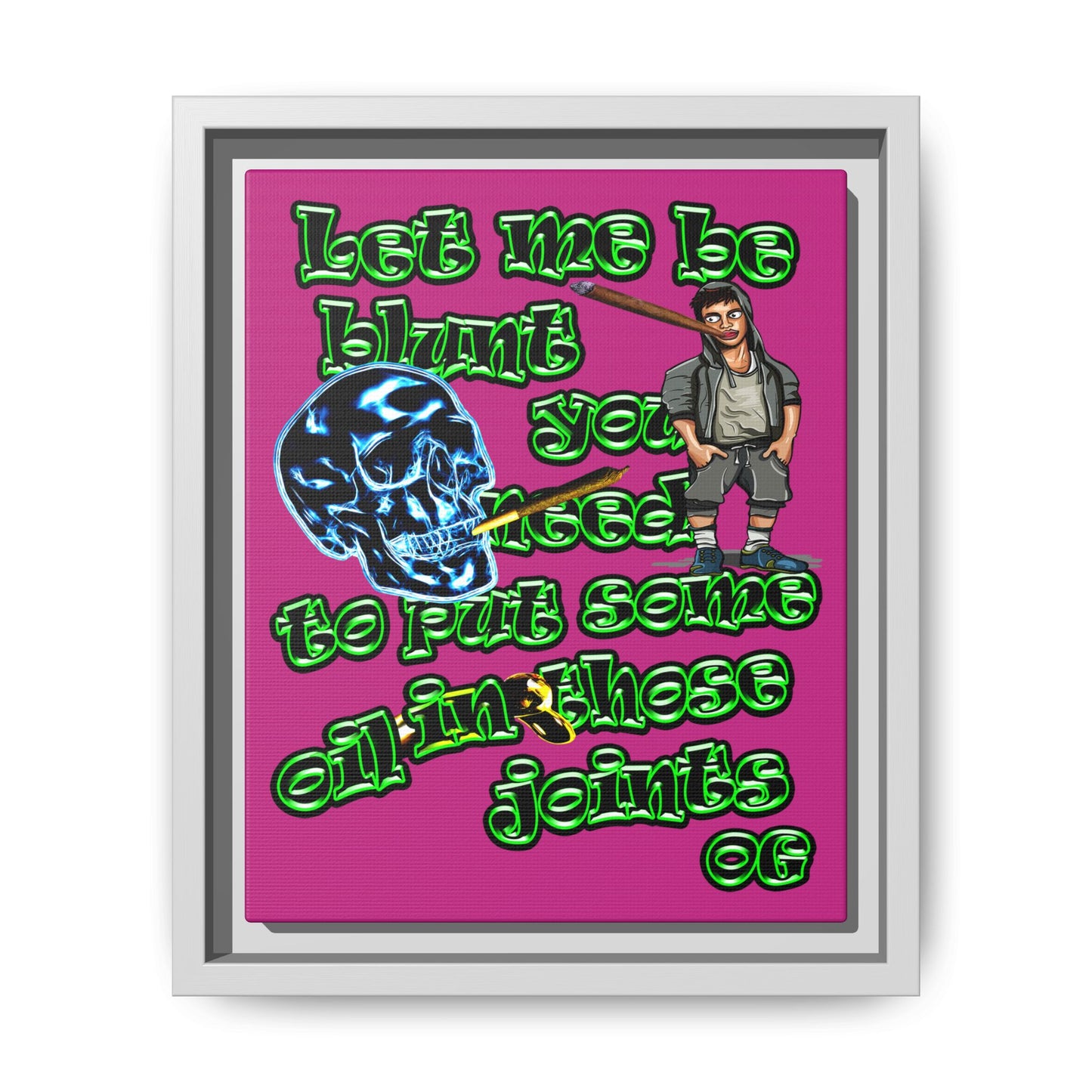 og - framed canvas art (pink)