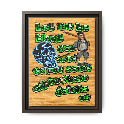 og - framed canvas art (butterscotch wood finish)