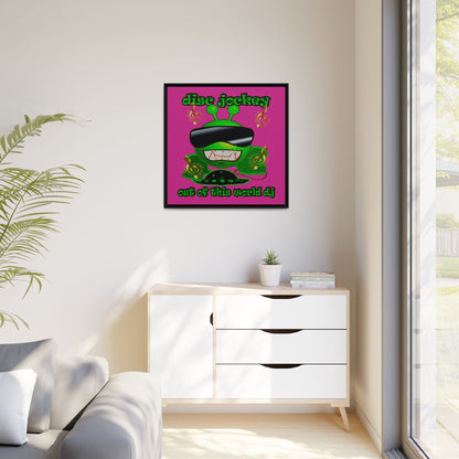 disc jockey - framed canvas art (pink)