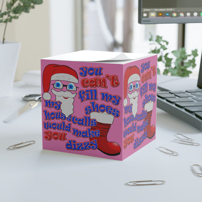santa's shoes - note cube (light pink)