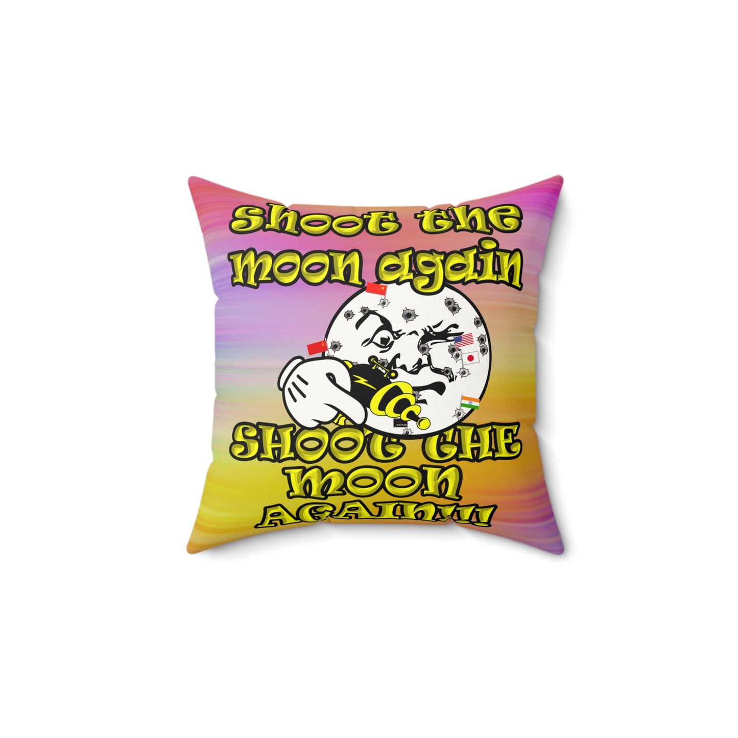 shoot the moon again - Faux Suede Square Pillow - (color blur)