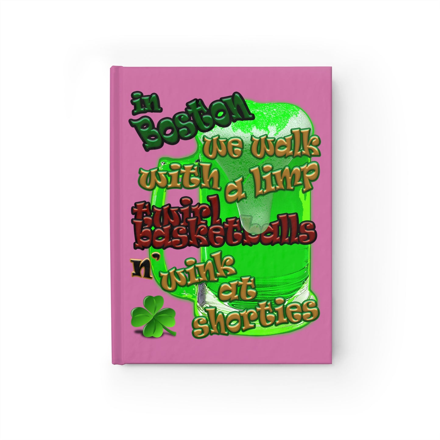 celtics logo - journal-lined (light pink)