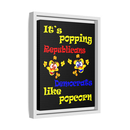 popping like popcorn - framed canvas art (black)