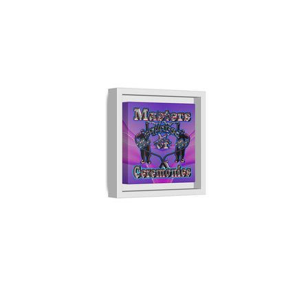 em cee squared - framed canvas art (purple-pink wave)