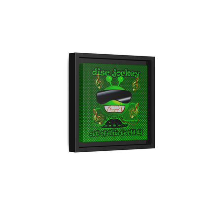 disc jockey - framed canvas art (logo green)