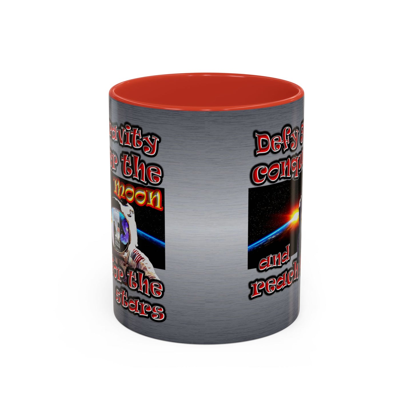 defy conquer reach - Accent Mug (brushed nickel)