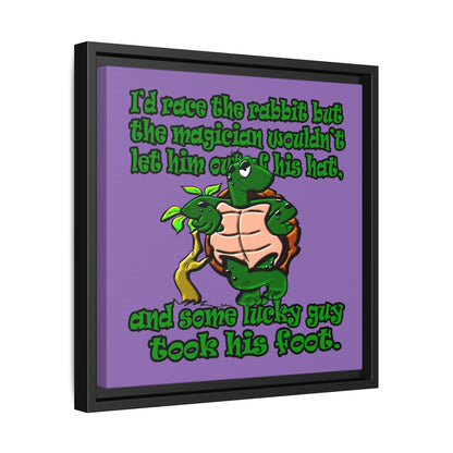 turtle race - framed canvas art (light purple)