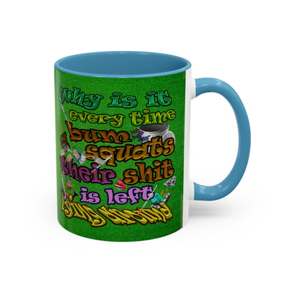 the bum's shit - Accent Mug (green turf)