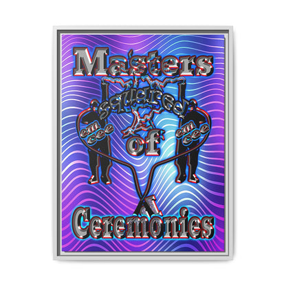 em cee squared - framed canvas art (purple wave)