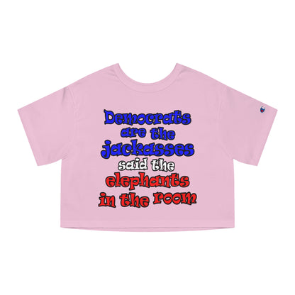 donkeys and elephants - Champion Women's Heritage Cropped T-Shirt