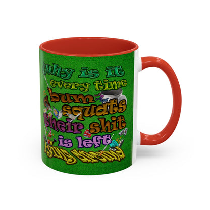 the bum's shit - Accent Mug (green turf)