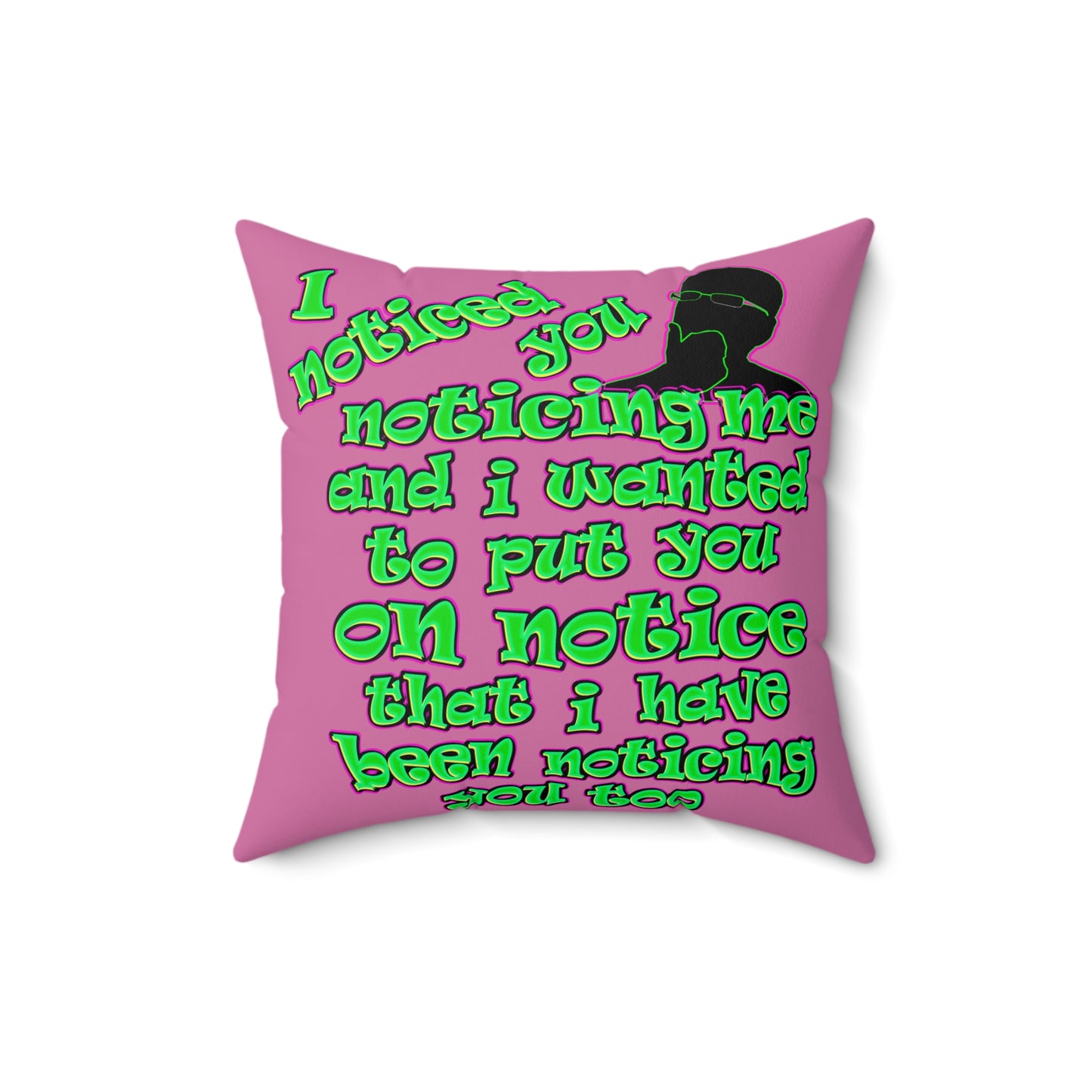 noticed you noticing - Faux Suede Square Pillow - (light pink)